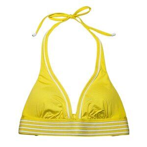 Trina Turk Halter Bikini Top Monaco Pleated Triangle Trapunto Beach Swim